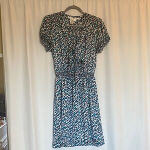 Max Studio Blue and Pink Midi Dress